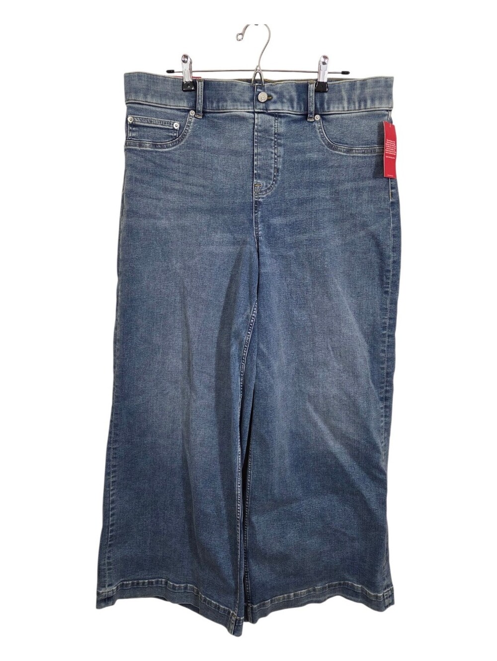 NWT Spanx Shape EveryWear Wide Leg Jeans Size 1X Pet Medium Compression Pull On